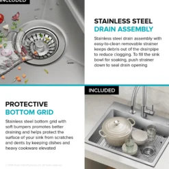 25” ADA Compliant Drop In / Top Mount Single Bowl 18-Gauge Stainless Steel Kitchen Sink