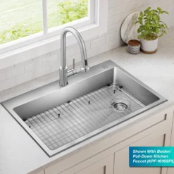 33” ADA Compliant Drop In / Top Mount Single Bowl 18-Gauge Stainless Steel Kitchen Sink