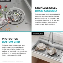 33” ADA Compliant Drop In / Top Mount Single Bowl 18-Gauge Stainless Steel Kitchen Sink