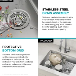 25” ADA Compliant Undermount Single Bowl 18-Gauge Stainless Steel Kitchen Sink