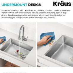 25” ADA Compliant Undermount Single Bowl 18-Gauge Stainless Steel Kitchen Sink