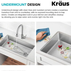33” ADA Compliant Undermount Single Bowl 18-Gauge Stainless Steel Kitchen Sink