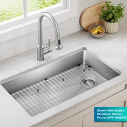 33” ADA Compliant Undermount Single Bowl 18-Gauge Stainless Steel Kitchen Sink