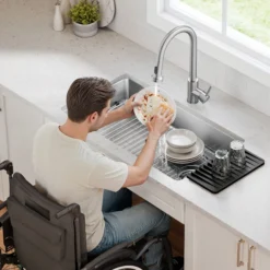 33” ADA Compliant Undermount Single Bowl 18-Gauge Stainless Steel Kitchen Sink