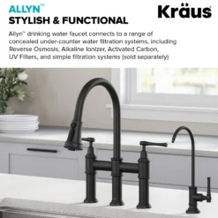 Allyn 100% Lead-Free Kitchen Water Filter Faucet in Matte Black