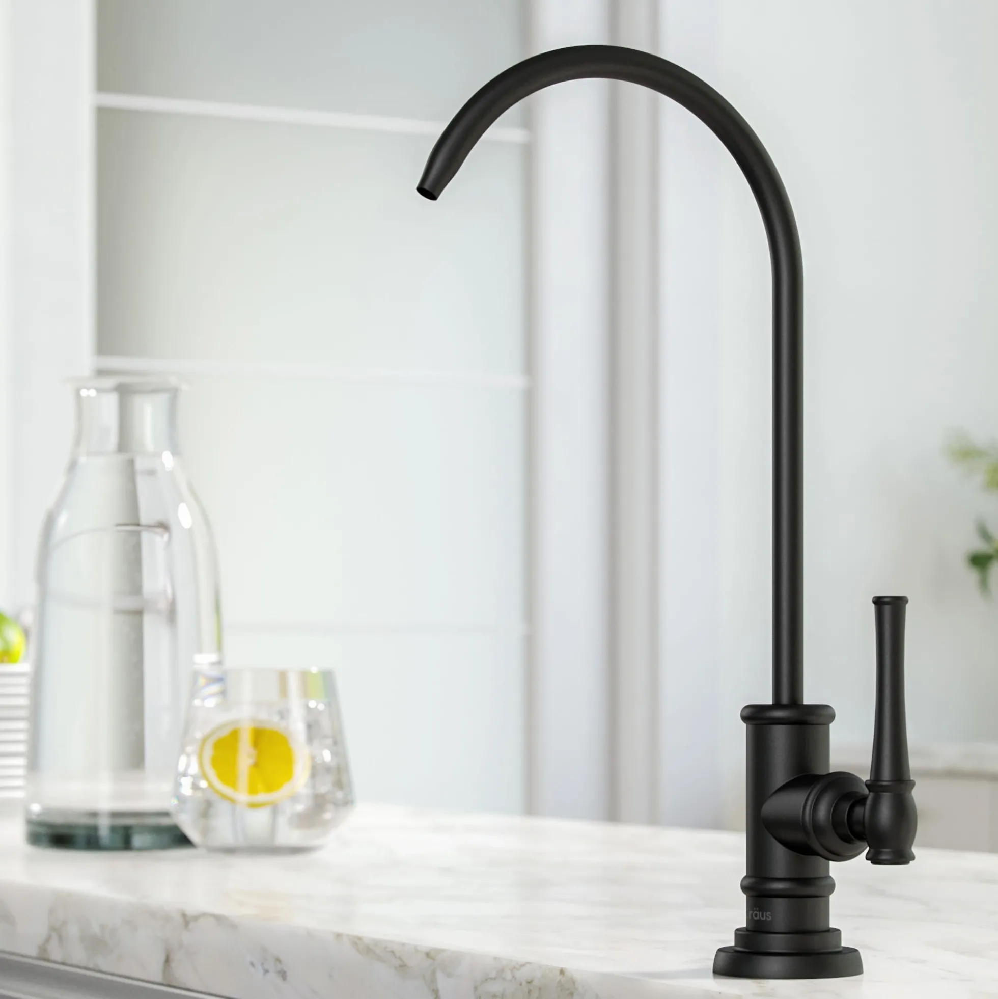 Allyn 100% Lead-Free Kitchen Water Filter Faucet in Matte Black