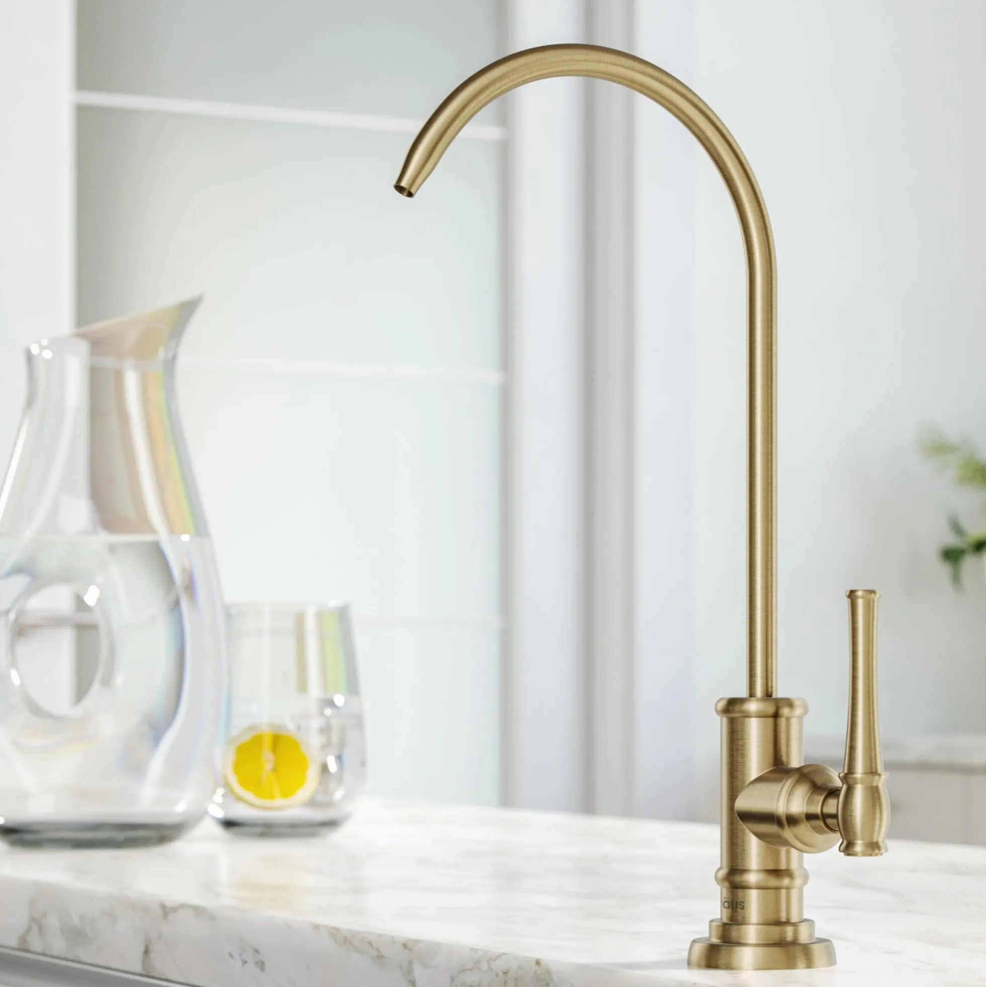 Allyn 100% Lead-Free Kitchen Water Filter Faucet in Brushed Gold
