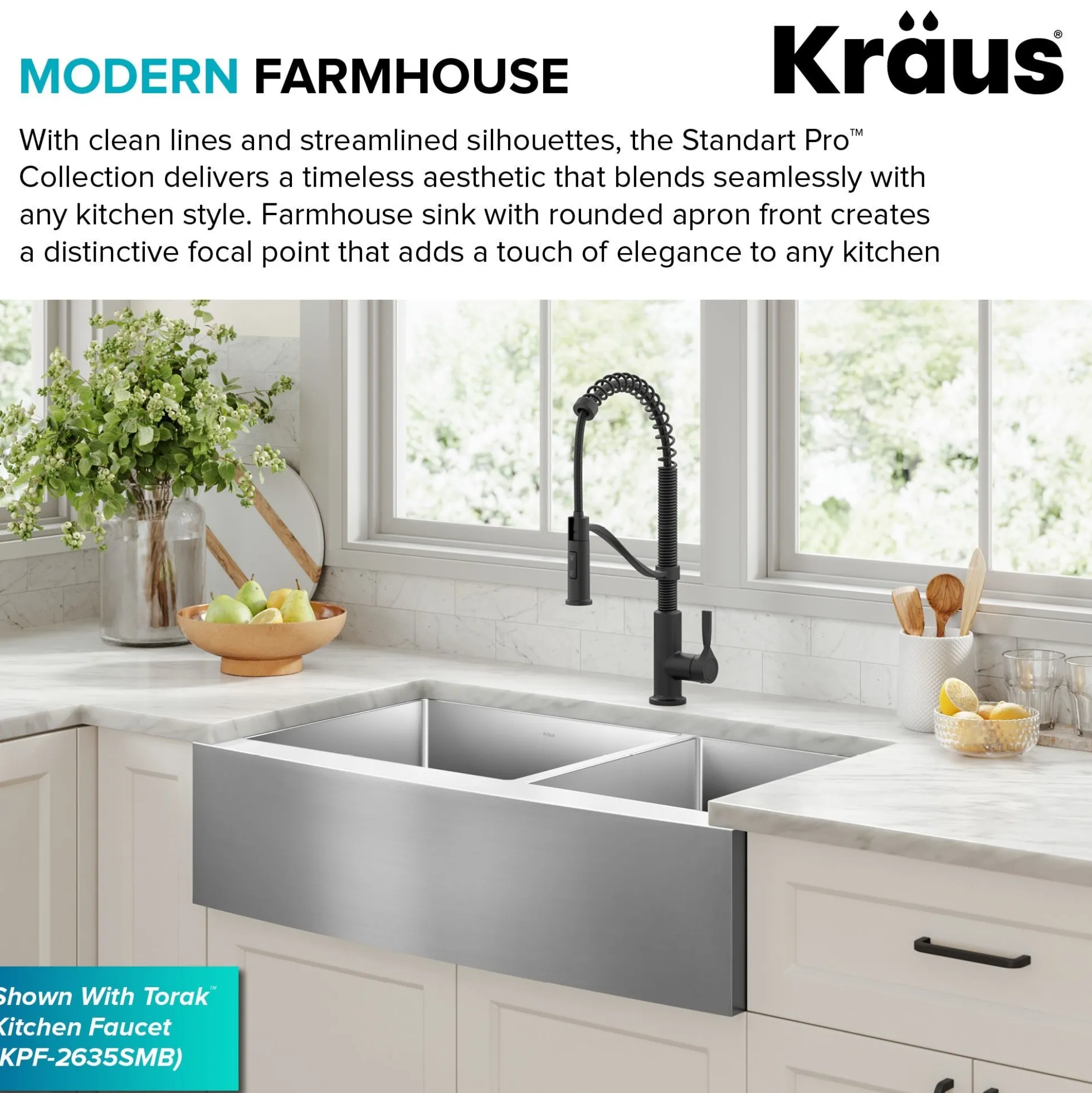 36" Apron Front Farmhouse 16 Gauge 60/40 Double Bowl Stainless Steel Kitchen Sink