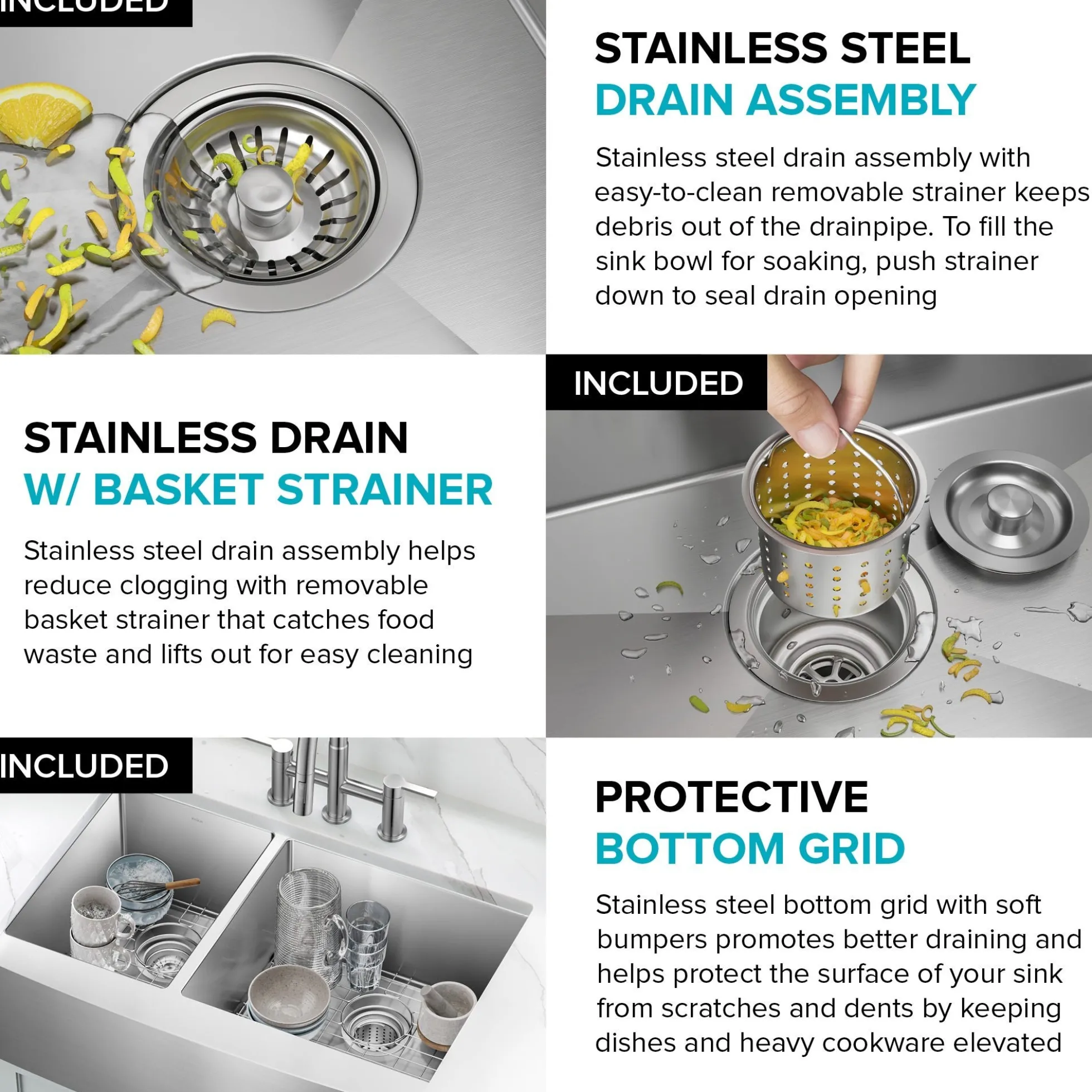 33" Apron Front Farmhouse 16 Gauge 40/60 Double Bowl Stainless Steel Kitchen Sink