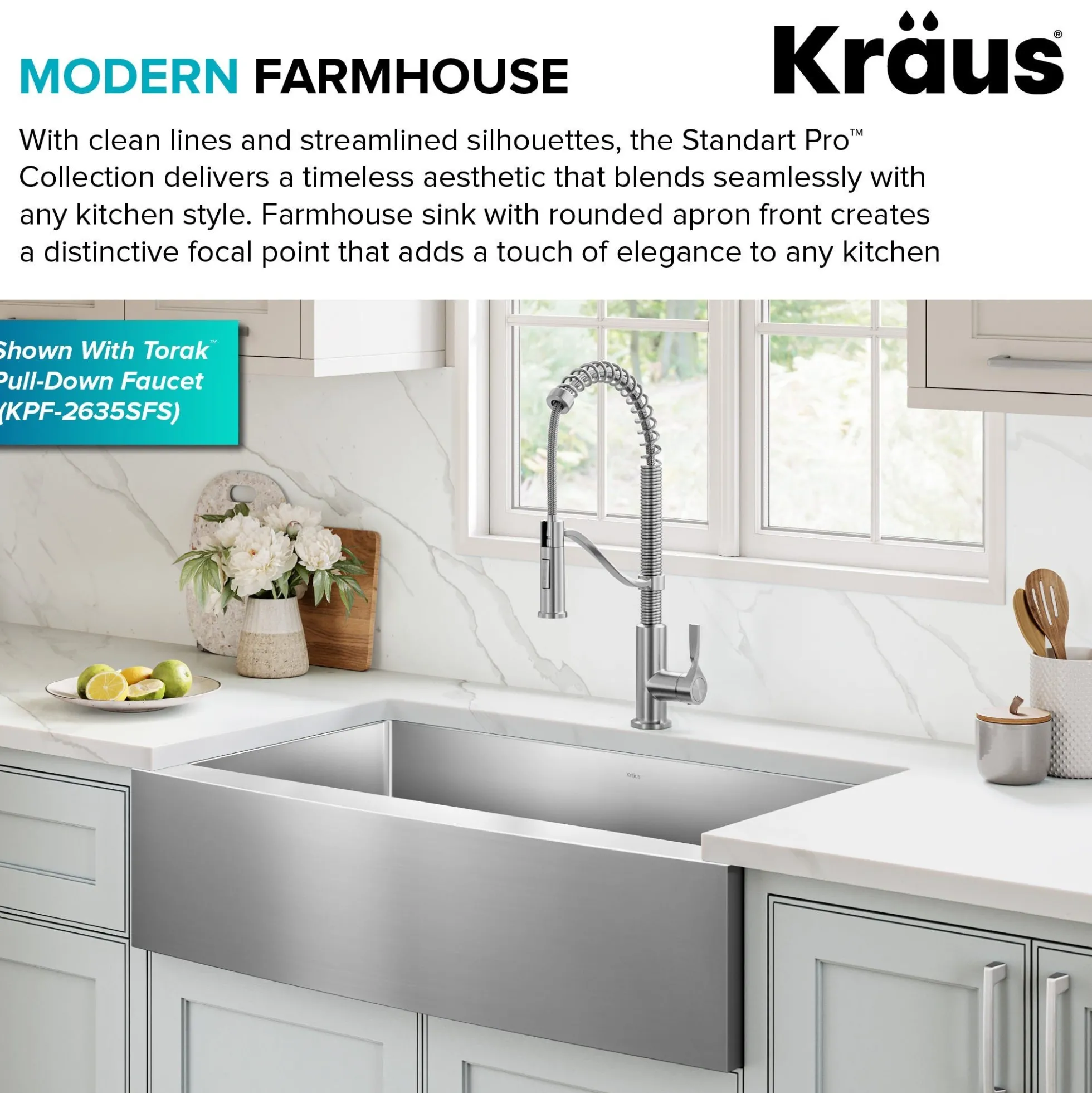 36" Apron Front Farmhouse 16 Gauge Single Bowl Stainless Steel Kitchen Sink