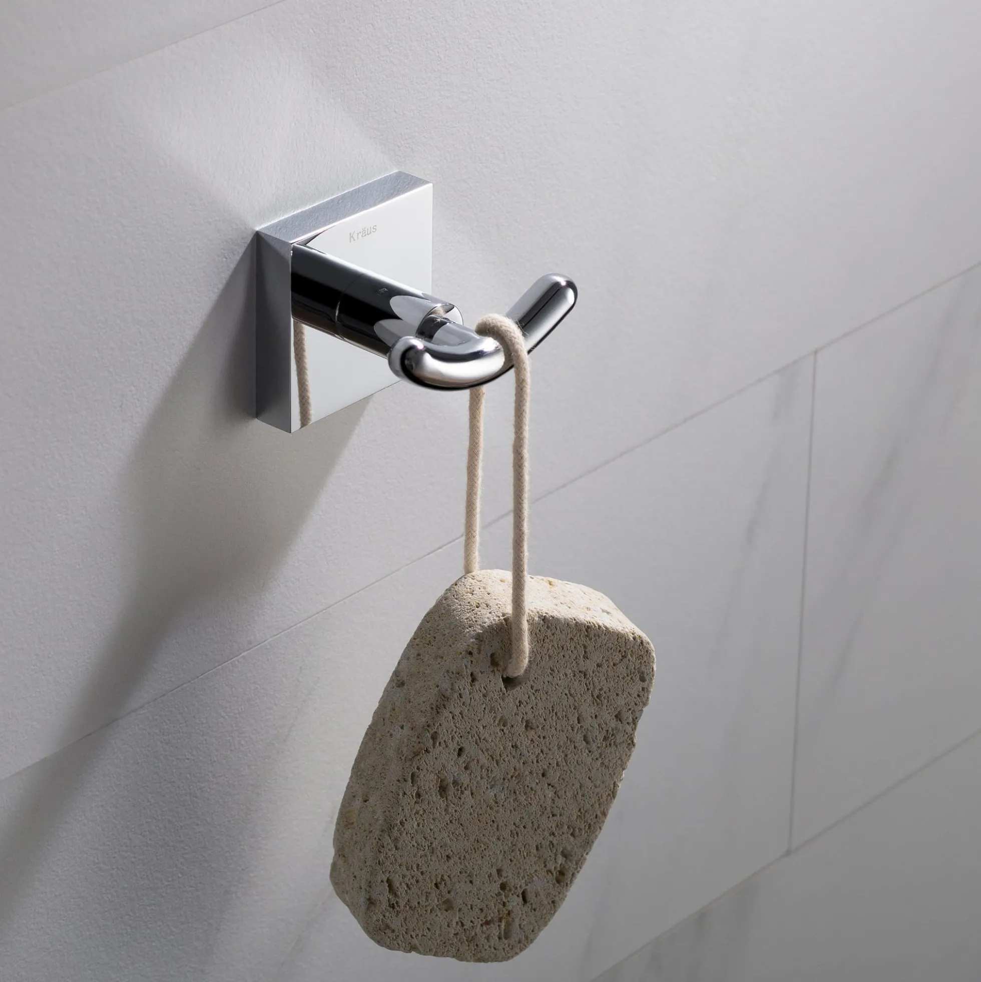 Bathroom Robe and Towel Double Hook in Chrome