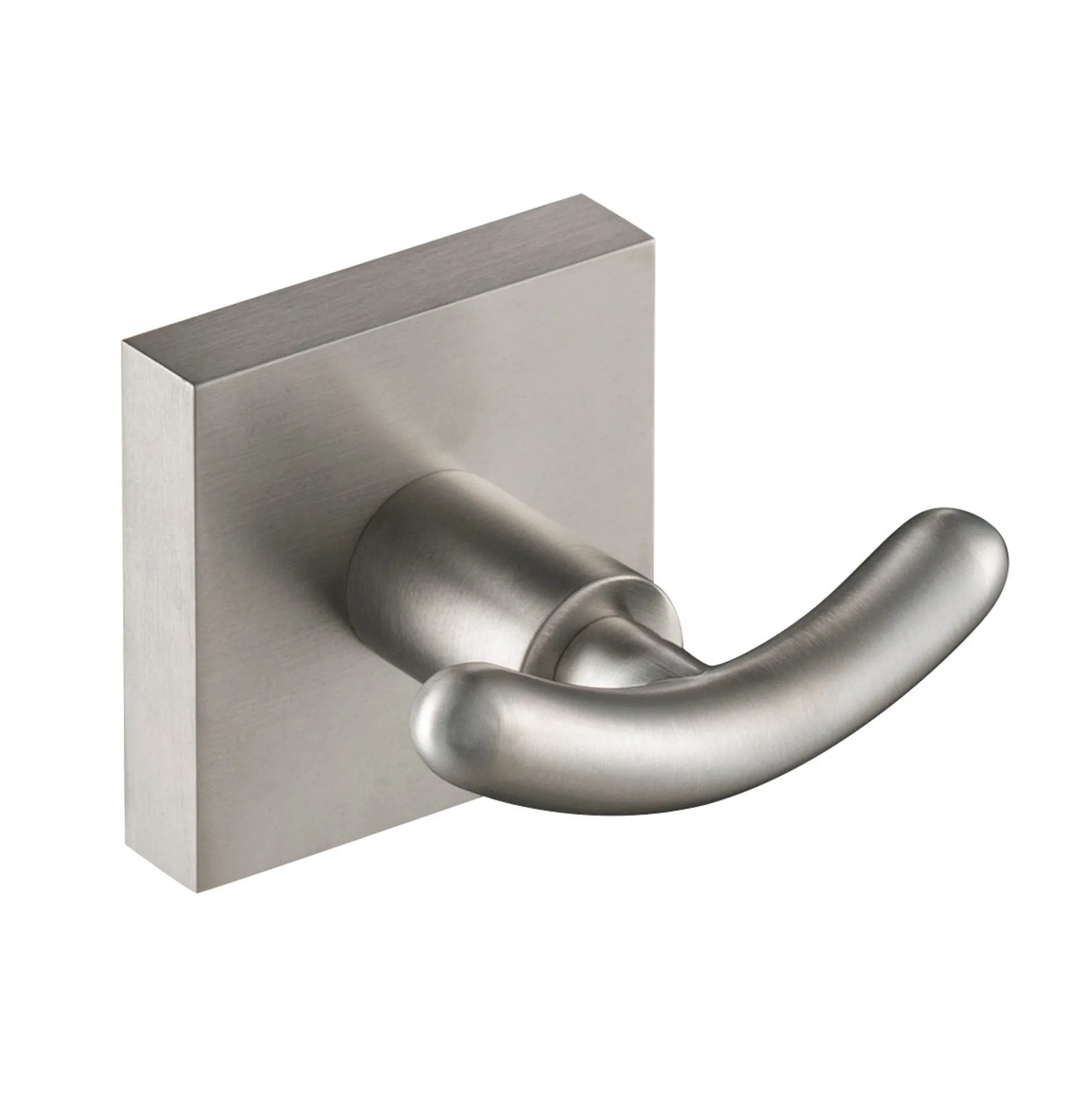Bathroom Robe and Towel Double Hook in Brushed Nickel