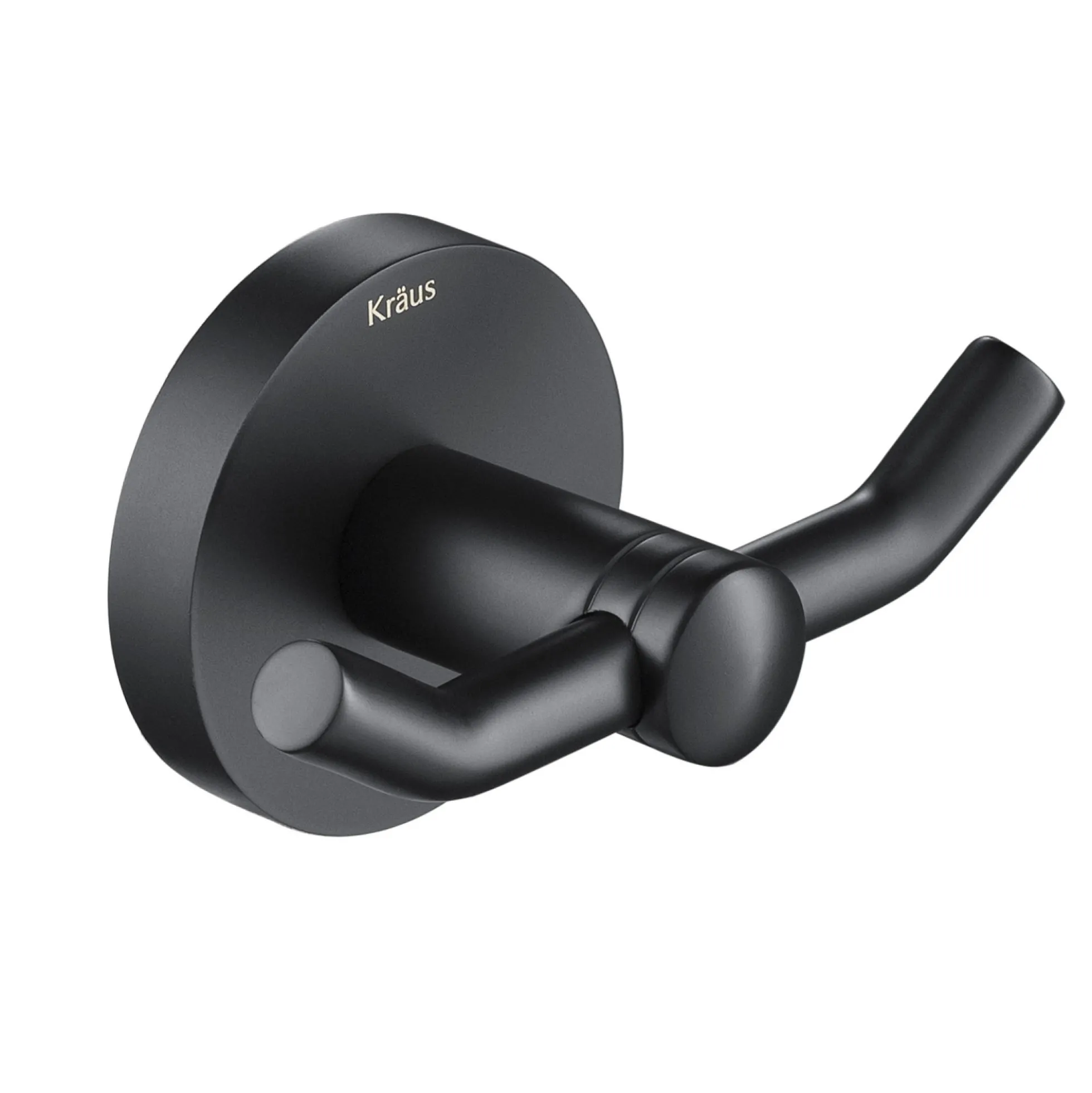 Bathroom Robe and Towel Double Hook in Matte Black