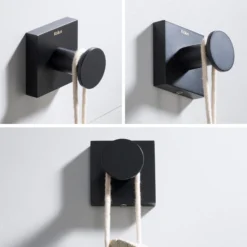 Bathroom Robe and Towel Hook in Matte Black