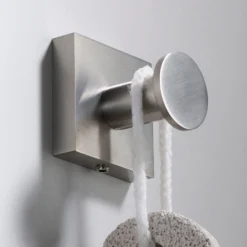 Bathroom Robe and Towel Hook in Brushed Nickel