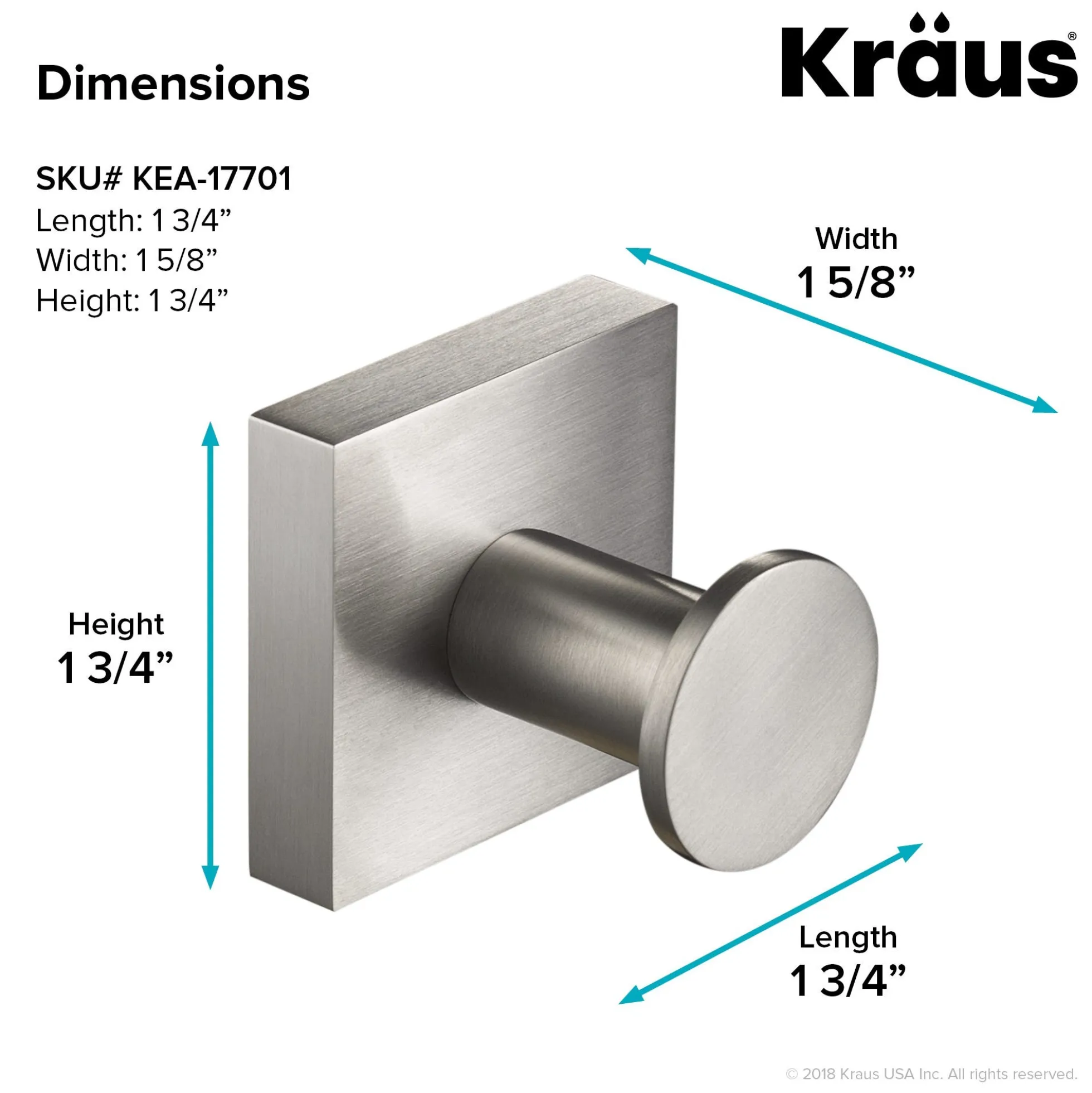Bathroom Robe and Towel Hook in Brushed Nickel