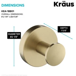 Bathroom Robe and Towel Hook in Brushed Gold