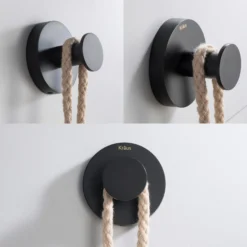 Bathroom Robe and Towel Hook in Matte Black