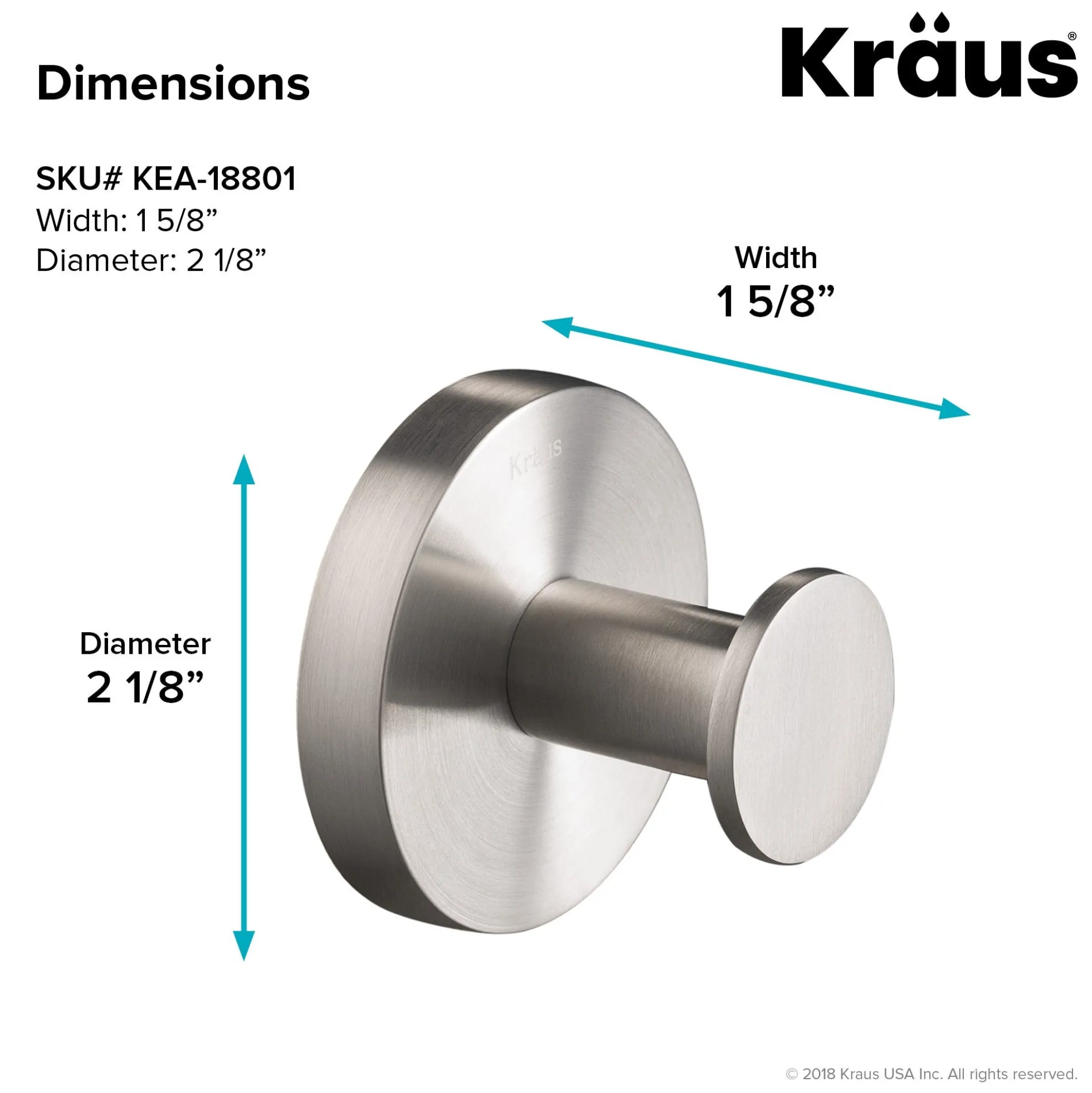 Bathroom Robe and Towel Hook in Brushed Nickel