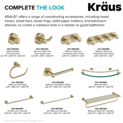 Bathroom Robe and Towel Hook Rack with 4 Hooks in Brushed Gold