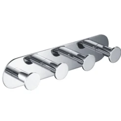 Bathroom Robe and Towel Hook Rack with 4 Hooks in Chrome