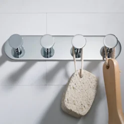 Bathroom Robe and Towel Hook Rack with 4 Hooks in Chrome