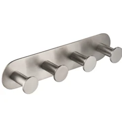 Bathroom Robe and Towel Hook Rack with 4 Hooks in Brushed Nickel