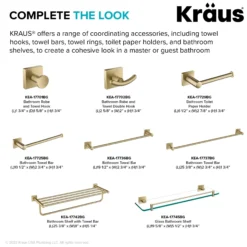 Bathroom Shelf in Brushed Gold