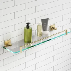 Bathroom Shelf in Brushed Gold