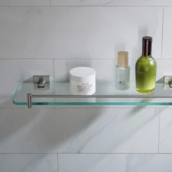 Bathroom Shelf in Brushed Nickel