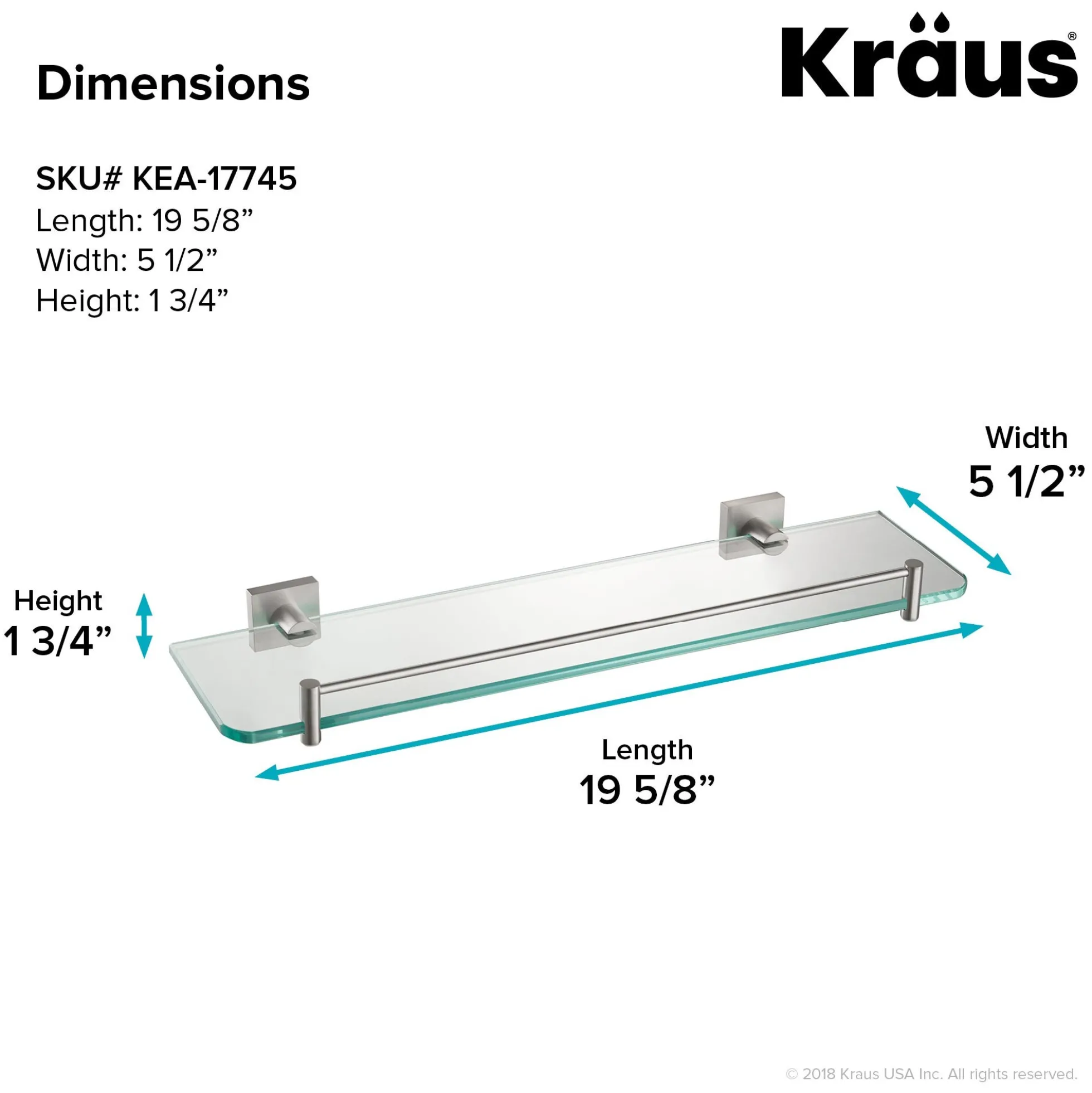 Bathroom Shelf in Brushed Nickel