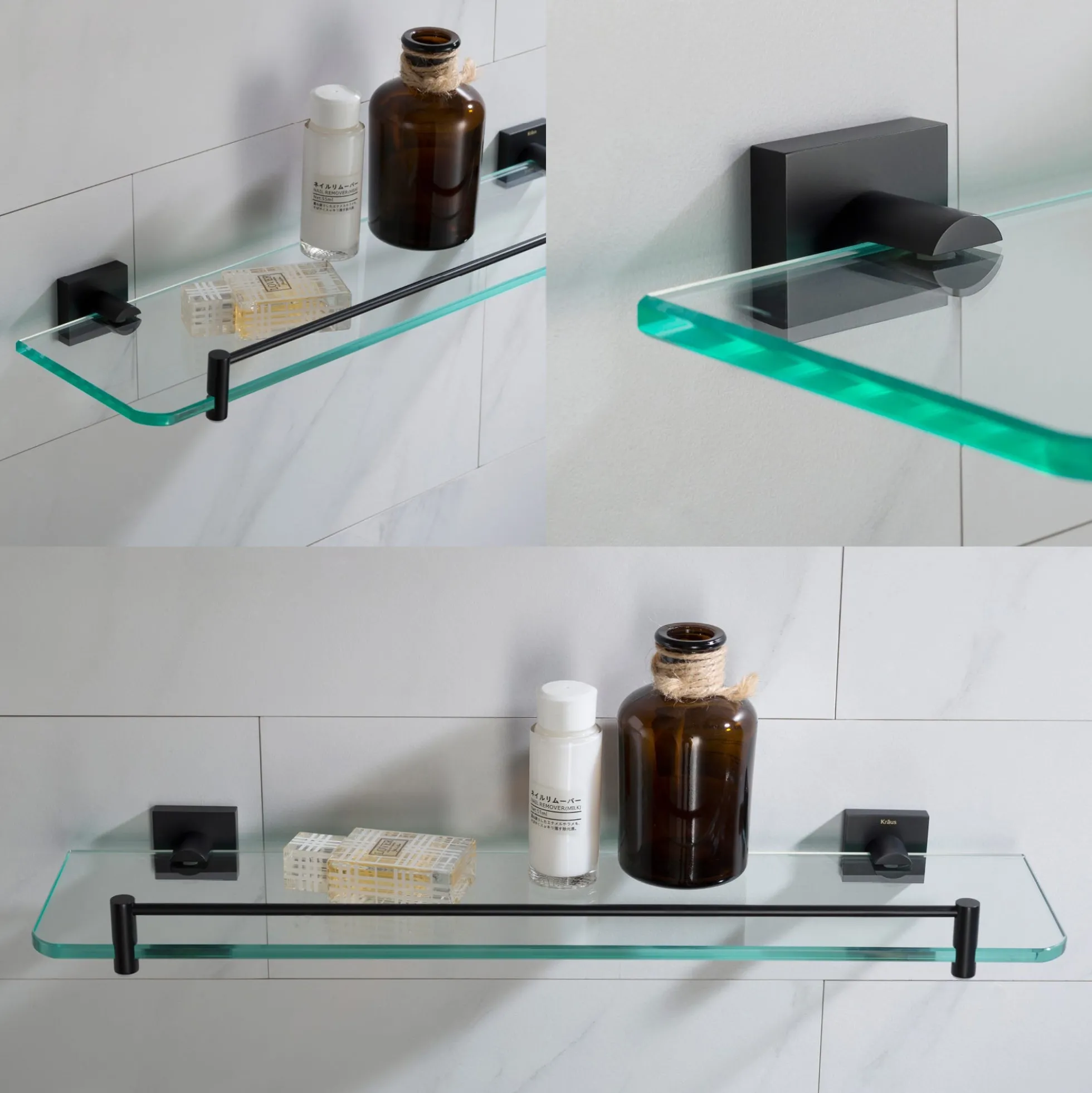 Bathroom Shelf in Matte Black