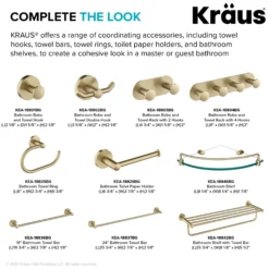 Bathroom Shelf with Towel Bar in Brushed Gold