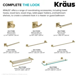 Bathroom Shelf with Towel Bar in Brushed Gold