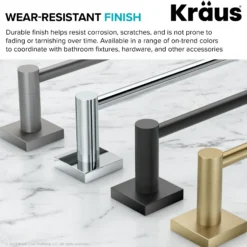 Bathroom Shelf with Towel Bar in Brushed Gold