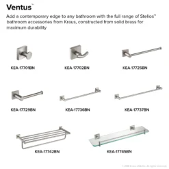 Bathroom Shelf with Towel Bar in Brushed Nickel