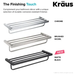 Bathroom Shelf with Towel Bar in Chrome
