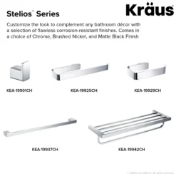 Bathroom Shelf with Towel Bar in Chrome