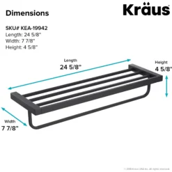 Bathroom Shelf with Towel Bar in Matte Black