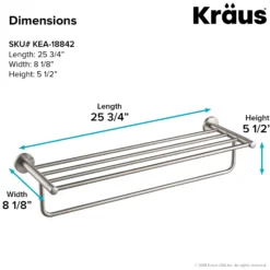 Bathroom Shelf with Towel Bar in Brushed Nickel