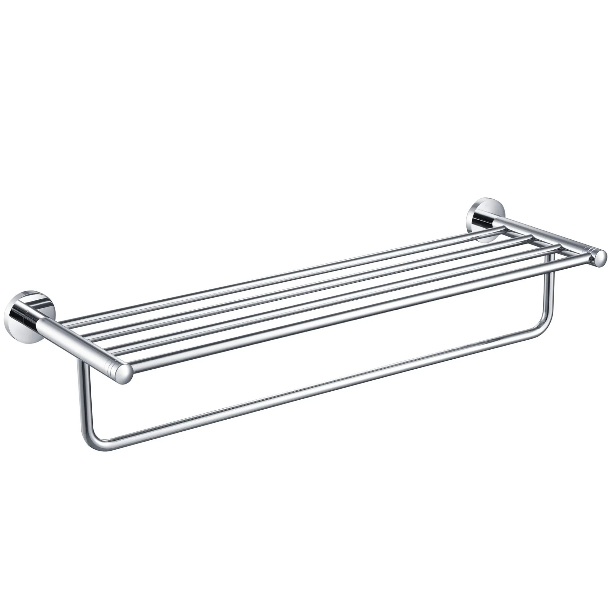 Bathroom Shelf with Towel Bar in Chrome