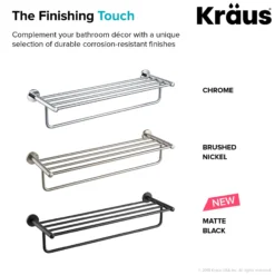 Bathroom Shelf with Towel Bar in Chrome