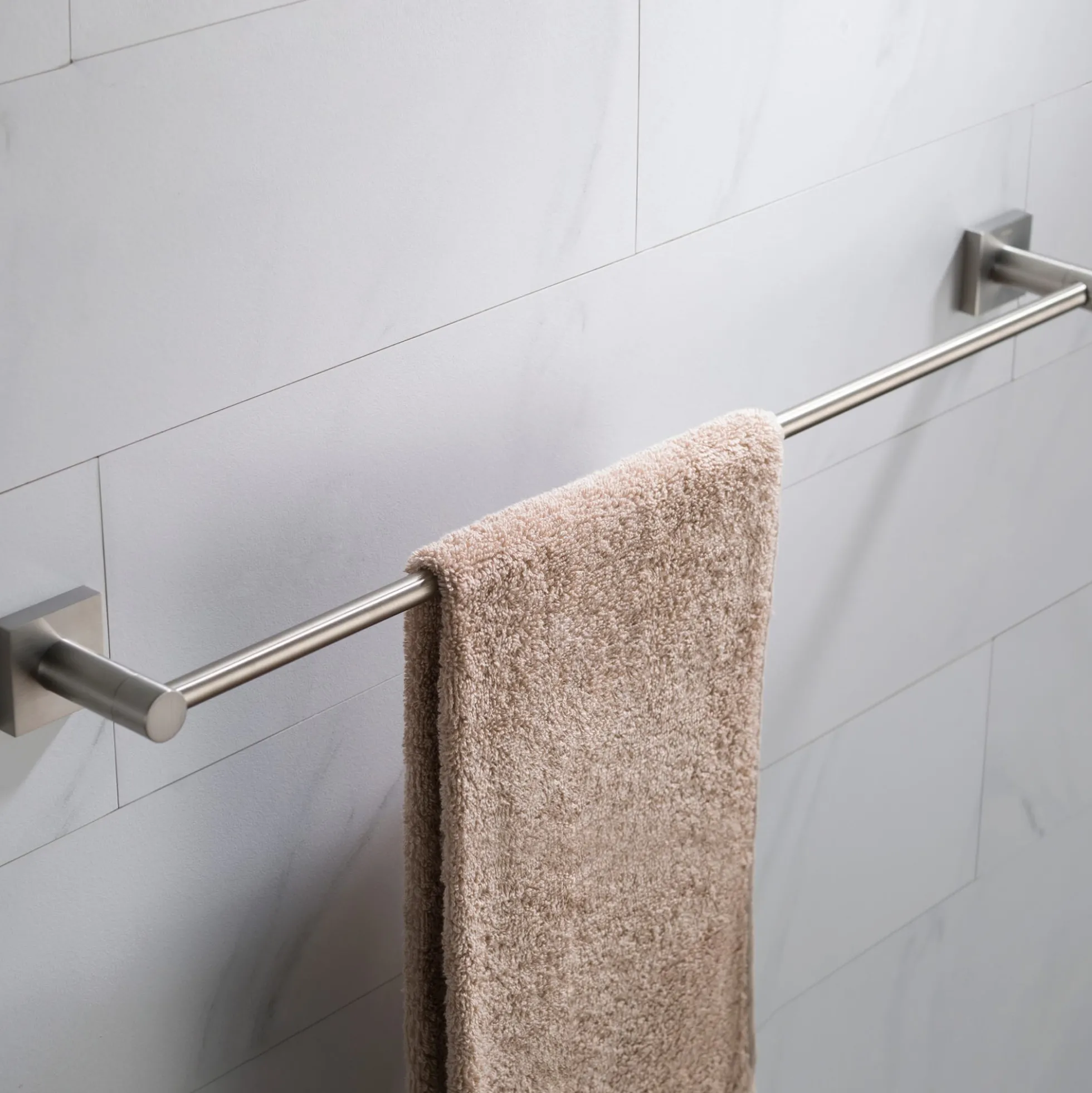 24" Bathroom Towel Bar in Brushed Nickel