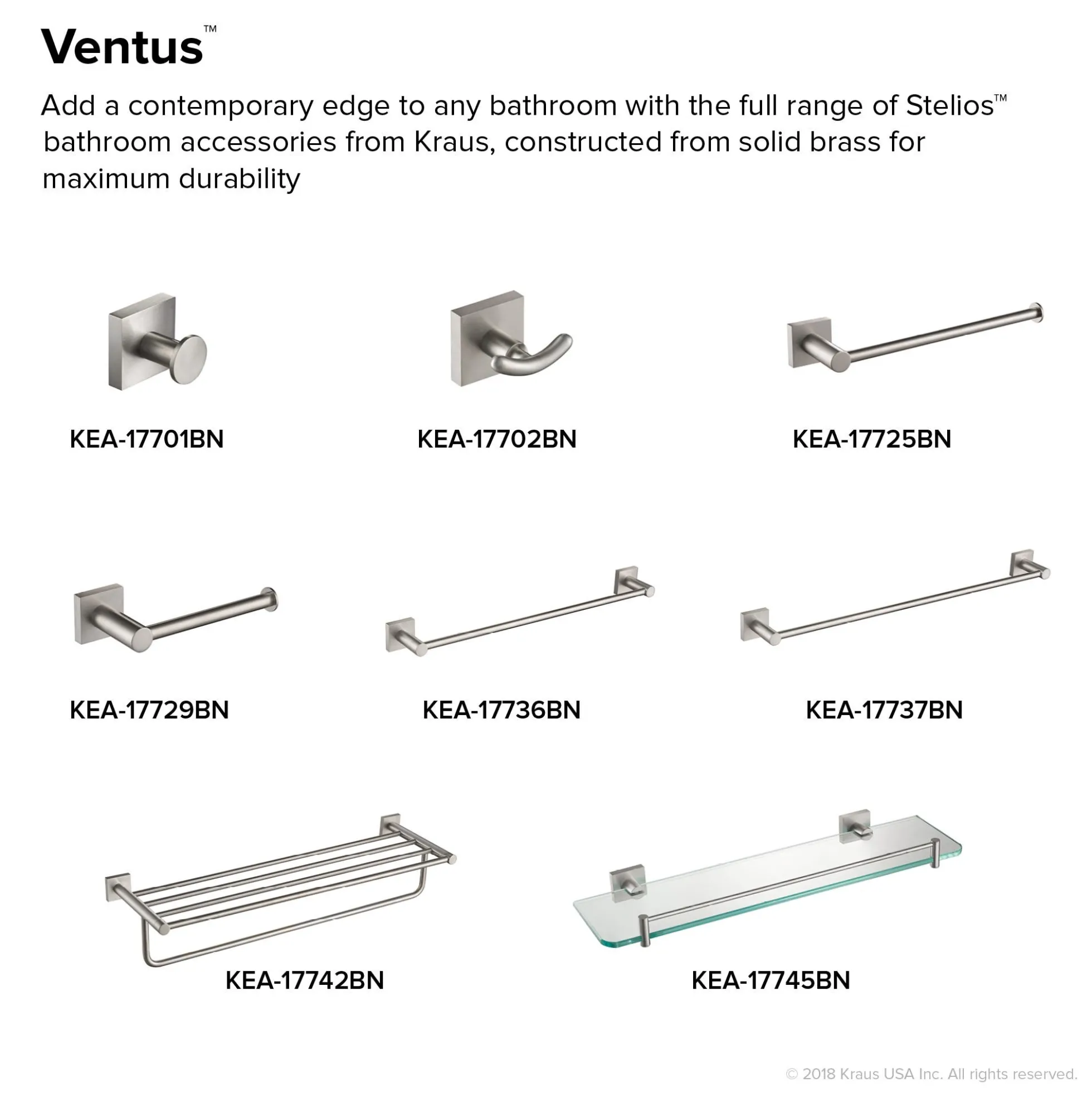 24" Bathroom Towel Bar in Brushed Nickel