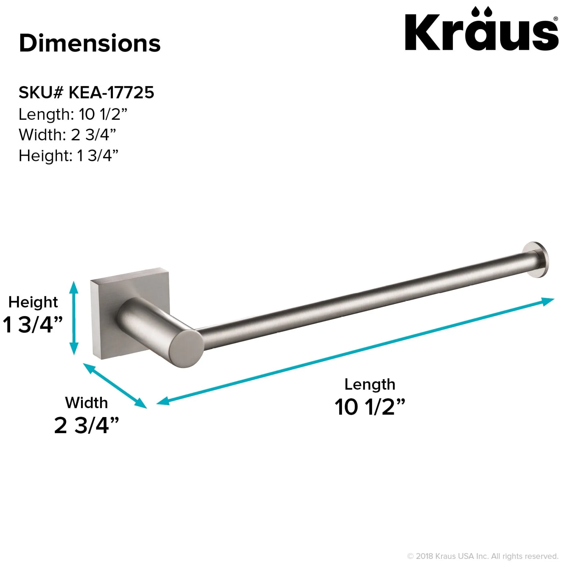 Bathroom Towel Bar in Brushed Nickel