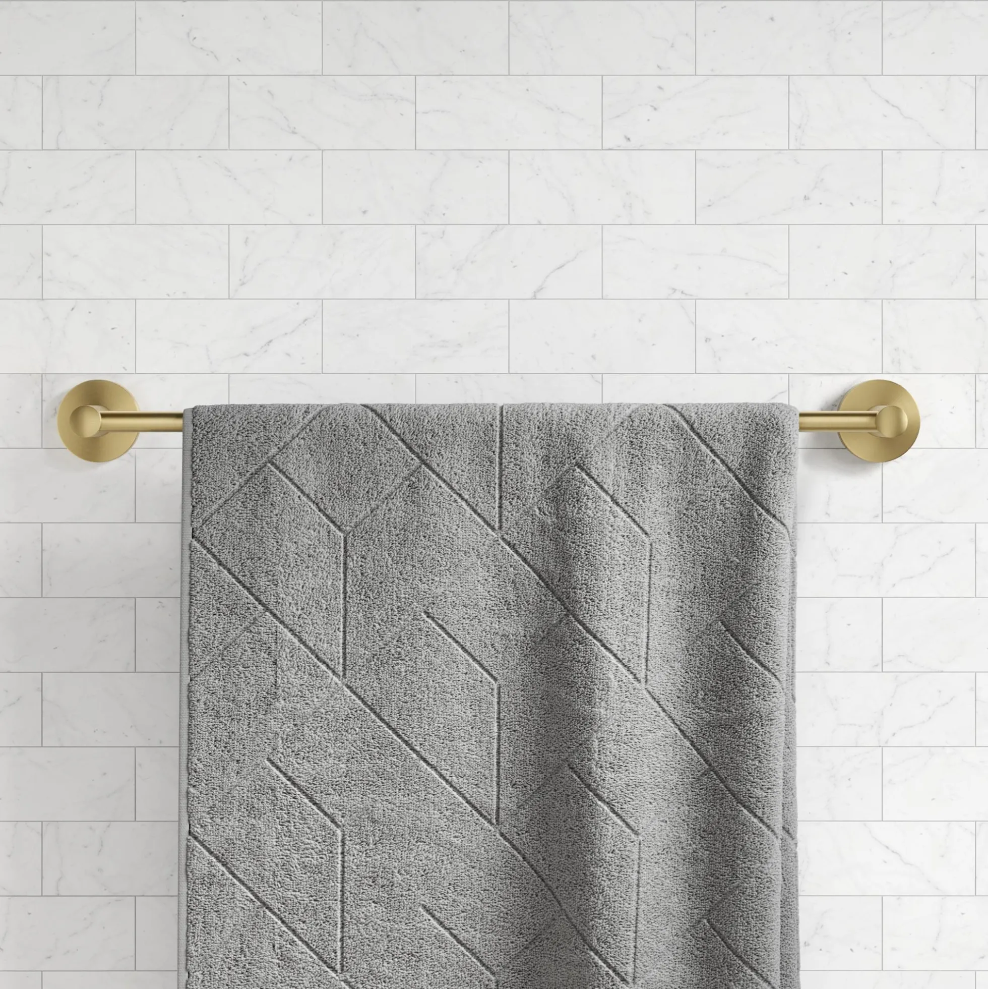 18" Bathroom Towel Bar in Brushed Gold