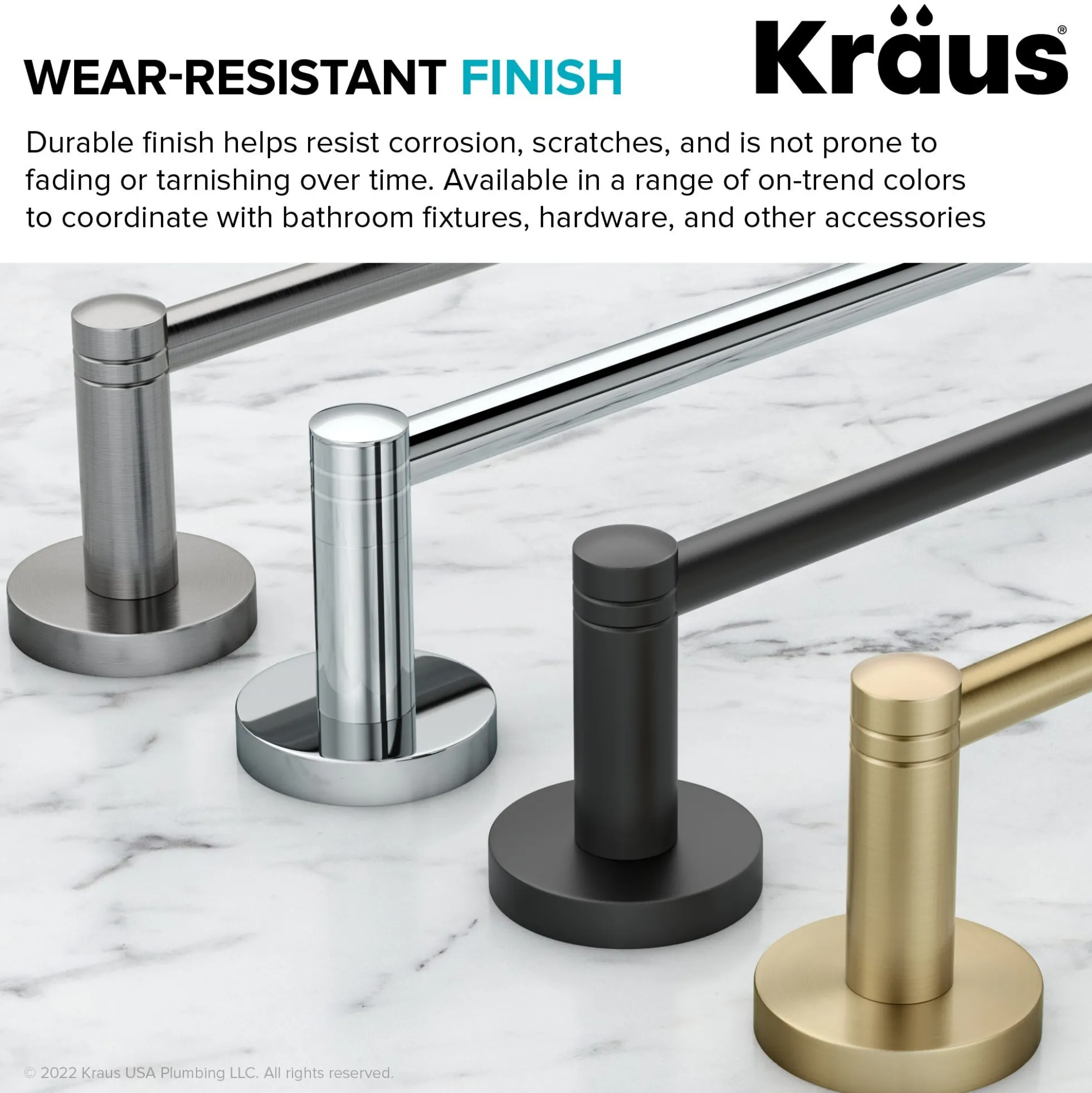 18" Bathroom Towel Bar in Brushed Gold