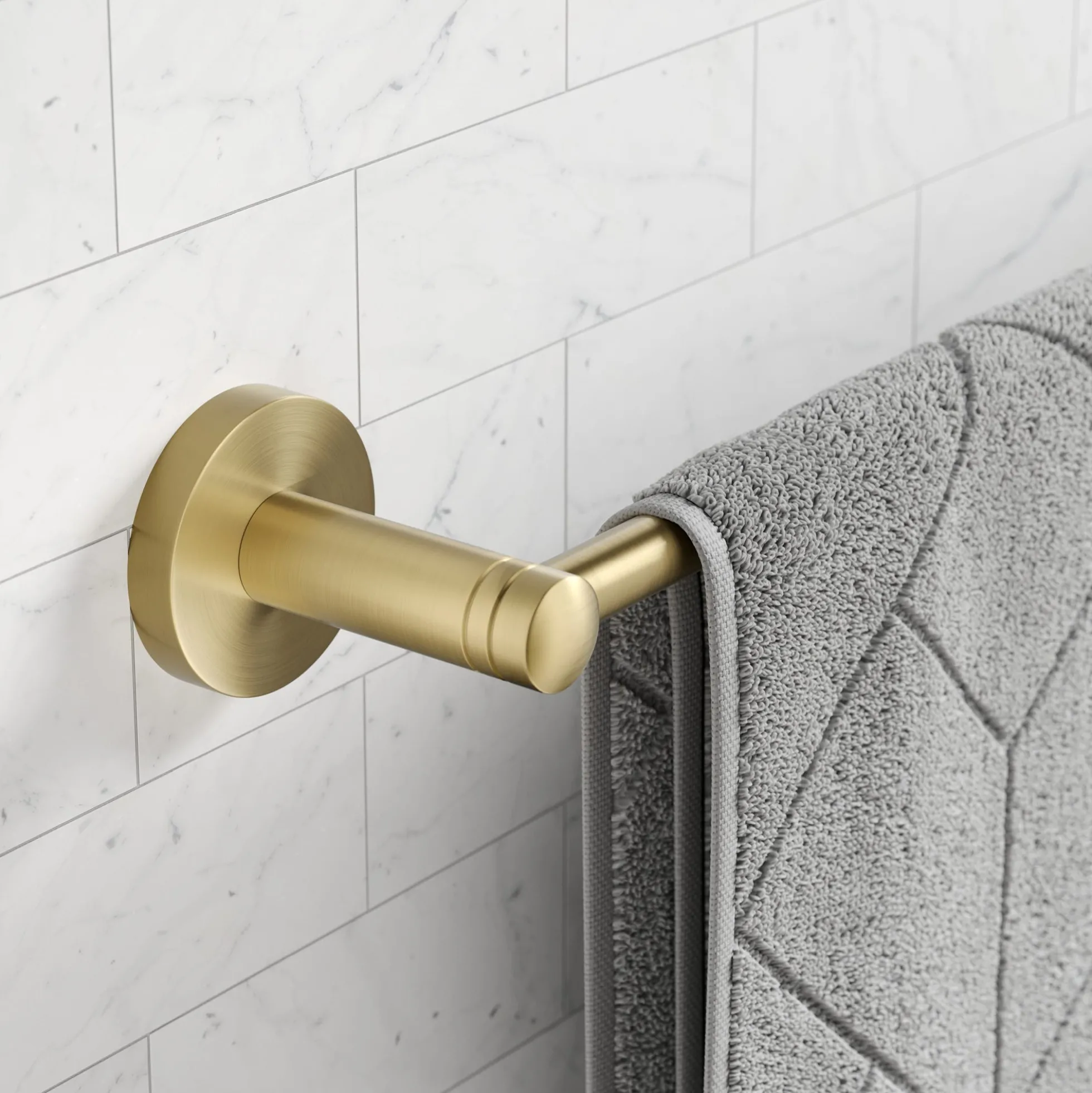 18" Bathroom Towel Bar in Brushed Gold