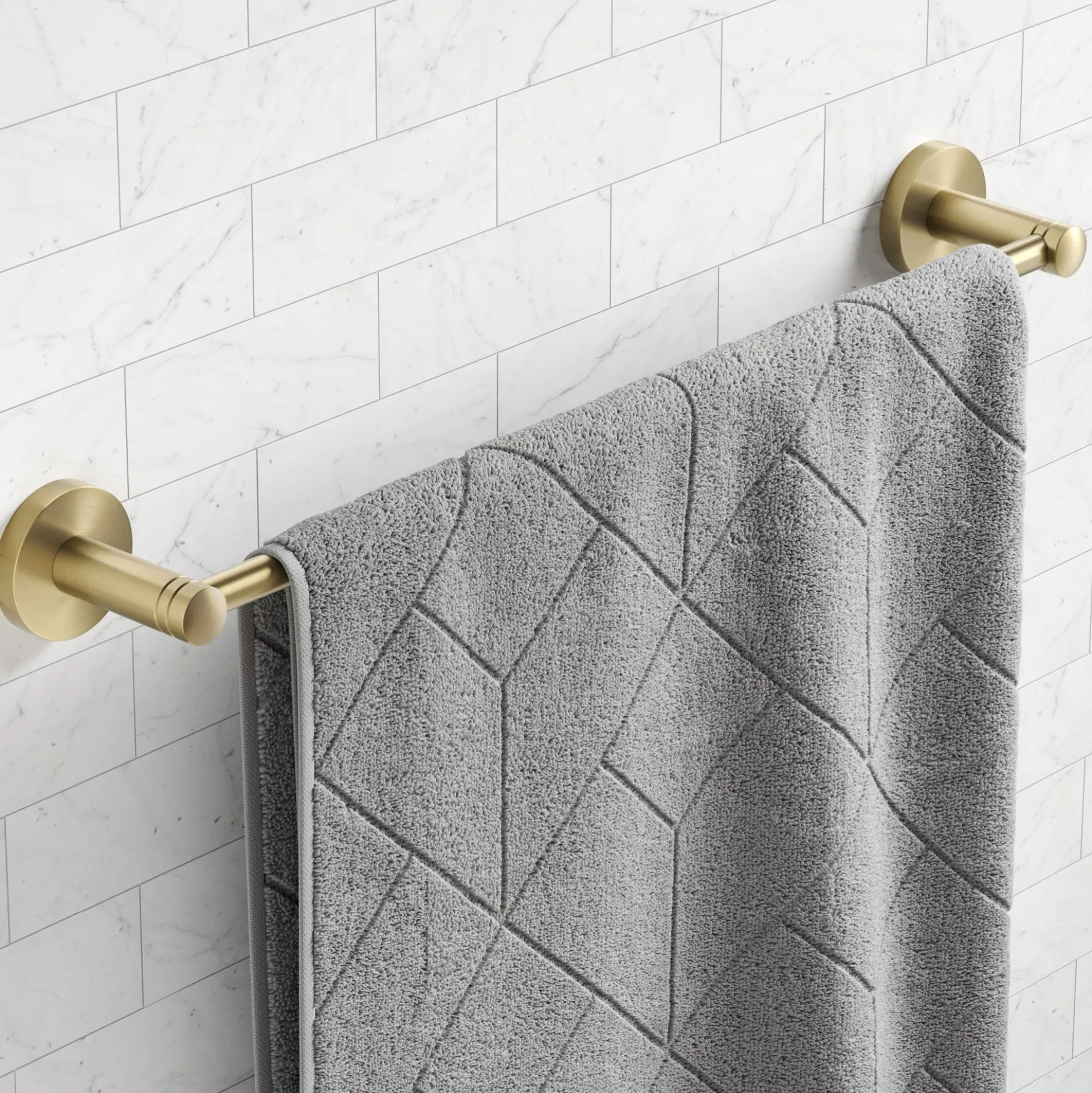 18" Bathroom Towel Bar in Brushed Gold