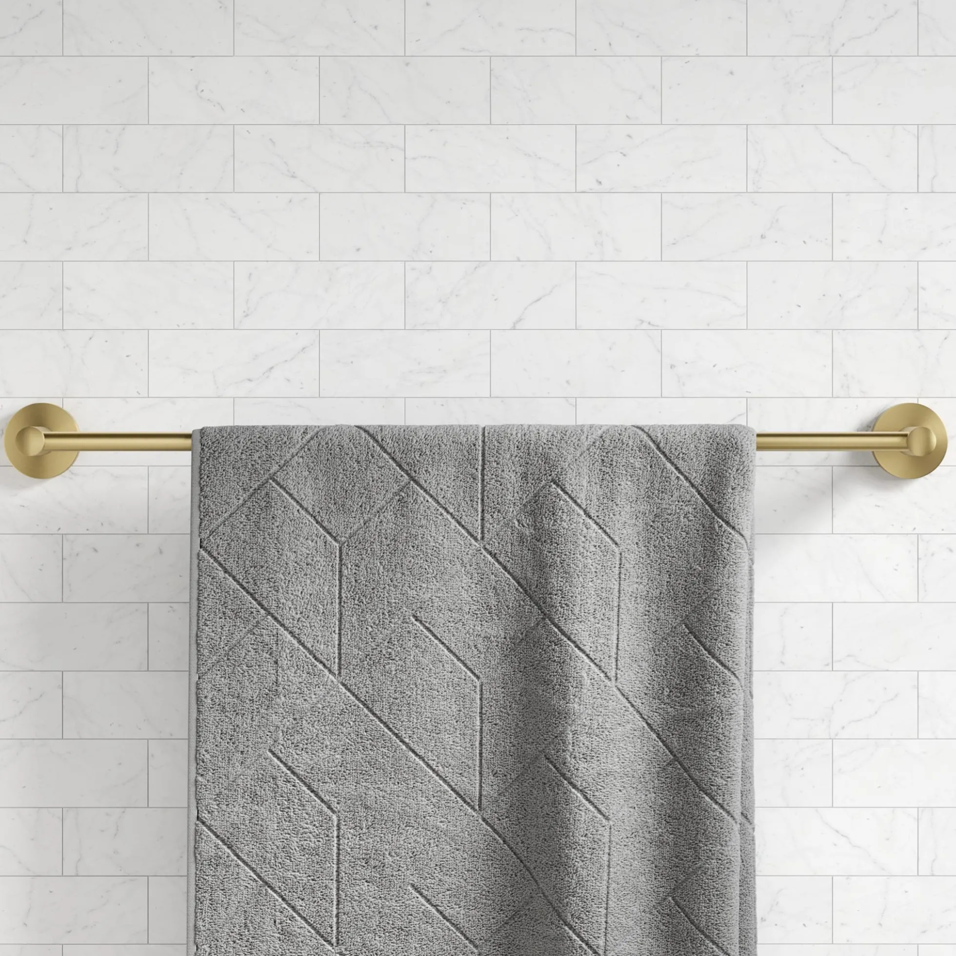 24" Bathroom Towel Bar in Brushed Gold